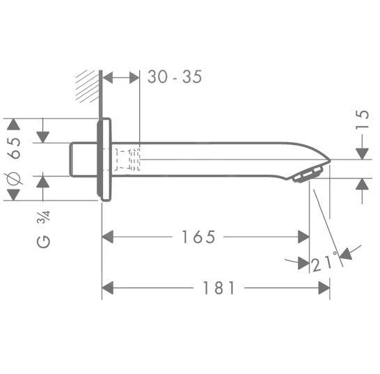 Hansgrohe Metris New - Bocca Di Erogazione Per Vasca Da Bagno, Cromata 31494000 2 Hansgrohe Metris New - Bocca Di Erogazione Per Vasca Da Bagno, Cromata 31494000 - immagine 2
