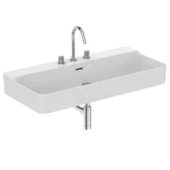 Ideal Standard Conca Ceram - Lavabo 1000x450 Mm, Con Troppopieno, 3 Fori Per Miscelatore, Bianco T379801 -Serie Rubinetti Negozio 037aa014c965748f8737eece