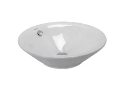 Duravit Starck 1 - Lavabo Da Appoggio Senza Foro Con Troppopieno, Diametro 330 Mm, Bianco - Lavabo Da Appoggio, Con WonderGliss 04083300001