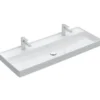 Villeroy & Boch Collaro - Lavabo Da Mobile 1200x470 Mm, Senza Troppopieno, 2 Fori Per Miscelatore, CeramicPlus, Bianco Alpino 4A33C1R1