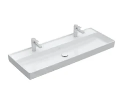 Villeroy & Boch Collaro - Lavabo Da Mobile 1200x470 Mm, Senza Troppopieno, 2 Fori Per Miscelatore, CeramicPlus, Bianco Alpino 4A33C1R1