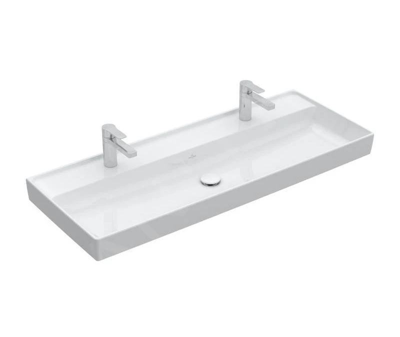 Villeroy & Boch Collaro - Lavabo Da Mobile 1200x470 Mm, Senza Troppopieno, 2 Fori Per Miscelatore, CeramicPlus, Bianco Alpino 4A33C1R1 1 Villeroy & Boch Collaro - Lavabo Da Mobile 1200x470 Mm, Senza Troppopieno, 2 Fori Per Miscelatore, CeramicPlus, Bianco Alpino 4A33C1R1
