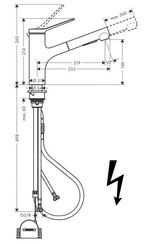 Hansgrohe Zesis M33 - Miscelatore Da Lavello 150, Per Scaldabagni Non A Pressione, Cromo 74806000 2 Hansgrohe Zesis M33 - Miscelatore Da Lavello 150, Per Scaldabagni Non A Pressione, Cromo 74806000 - immagine 2