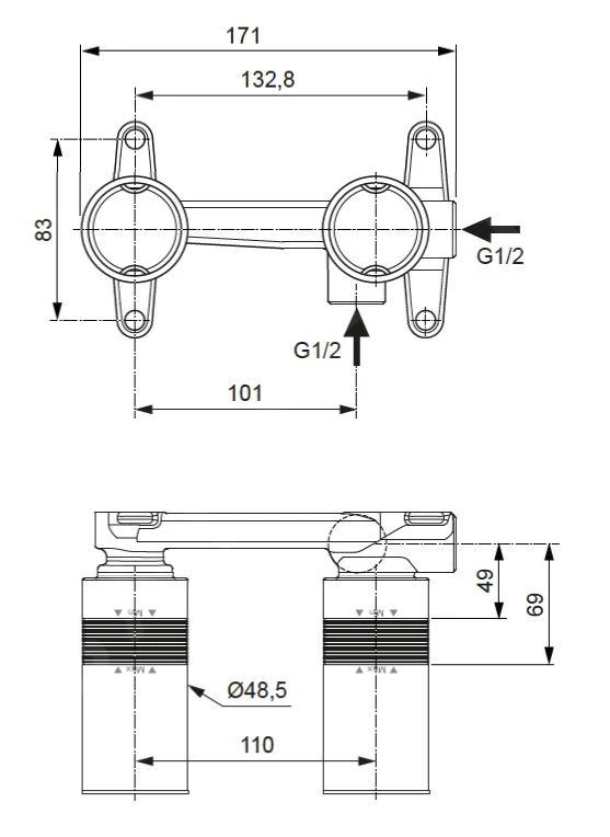 Ideal Standard Conca Tap - Corpo Incasso Per Miscelatore Da Lavabo A1313NU 2 Ideal Standard Conca Tap - Corpo Incasso Per Miscelatore Da Lavabo A1313NU - immagine 2