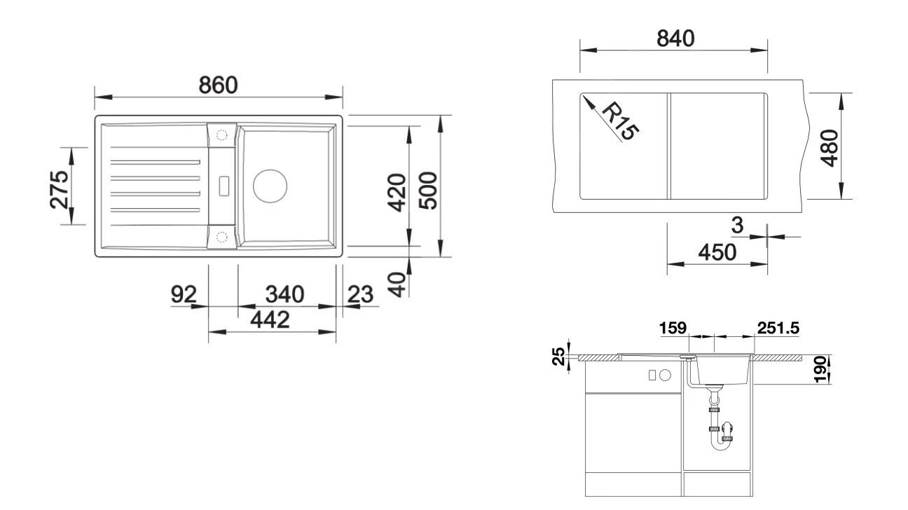 Blanco Lexa 45 - Lavello In Silgranit, 860x500 Mm, InFino, Color Alluminio 524902 2 Blanco Lexa 45 - Lavello In Silgranit, 860x500 Mm, InFino, Color Alluminio 524902 - immagine 2