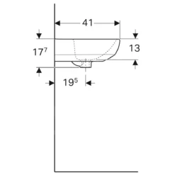 Geberit Selnova - Lavamani 500x410 Mm, Con 1 Foro Per Miscelatore, Con Troppopieno, Bianco 500.295.01.1 -Serie Rubinetti Negozio 0d825d5fb1ebcc4ad35430ed