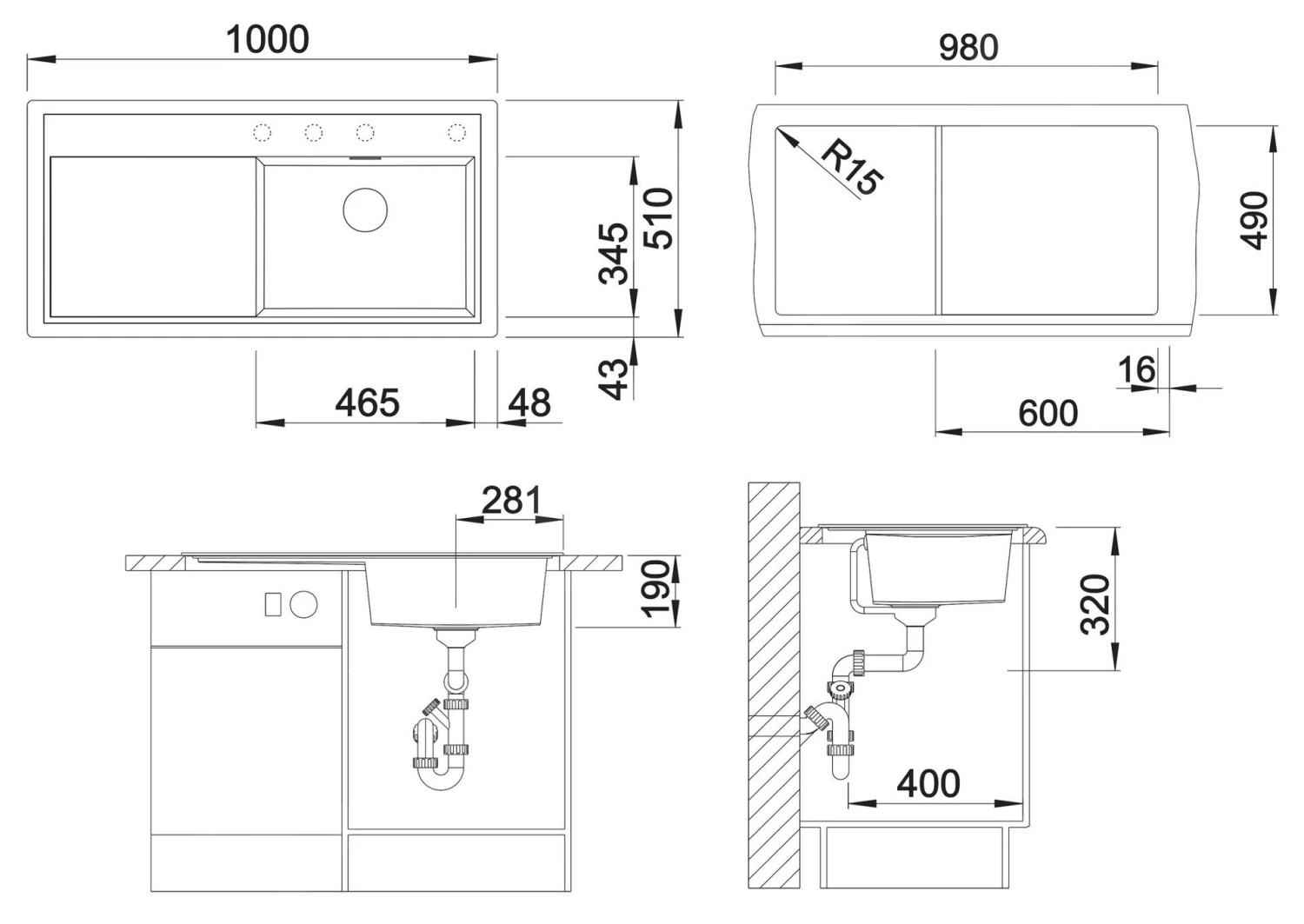 Blanco Zenar XL 6 - Lavello In Silgranit, 1000x510 Mm, Con Accessori, InFino, Caffé 523993 2 Blanco Zenar XL 6 - Lavello In Silgranit, 1000x510 Mm, Con Accessori, InFino, Caffé 523993 - immagine 2