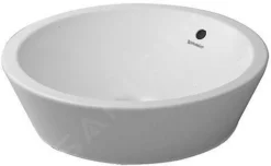 Duravit Starck 1 - Lavabo Da Appoggio Senza Foro Con Troppopieno, Diametro 530 Mm, Bianco - Lavabo Da Appoggio 0447530000