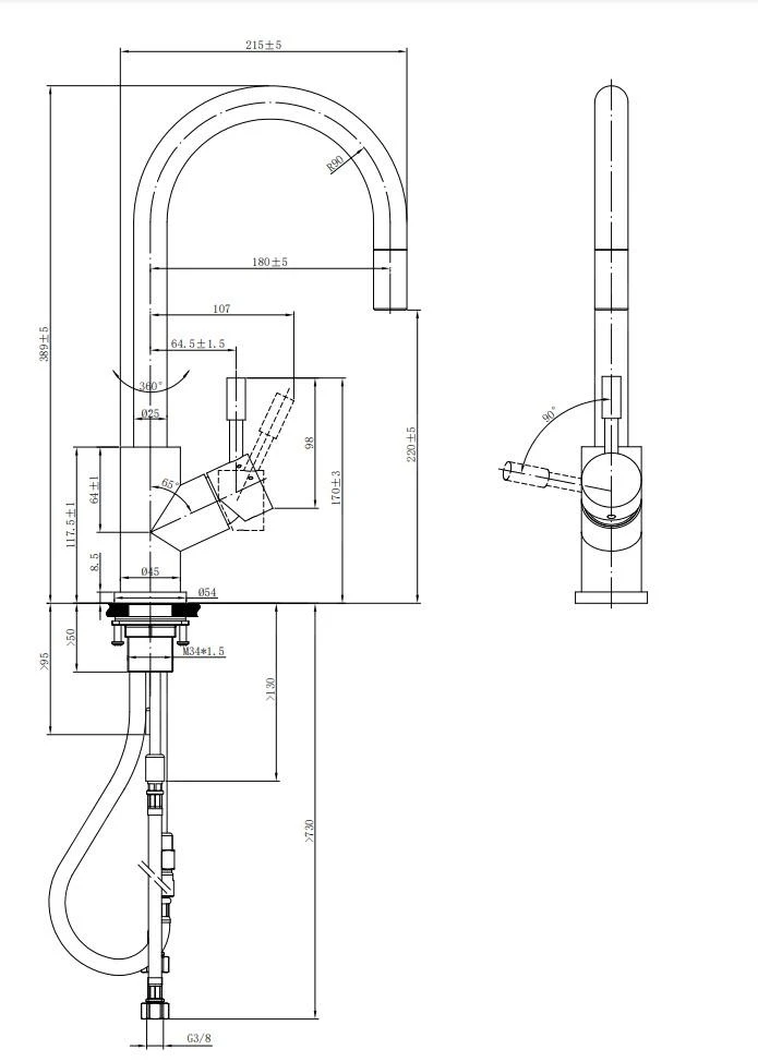 Villeroy & Boch Umbrella - Miscelatore Da Lavello Con Bocca Di Erogazione Estraibile, Color Oro 92540003 2 Villeroy & Boch Umbrella - Miscelatore Da Lavello Con Bocca Di Erogazione Estraibile, Color Oro 92540003 - immagine 2