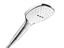 Hansgrohe Raindance Select E - Doccetta A Mano 120, 3 Getti, EcoSmart 9 L/min, Bianca/cromata 26521400
