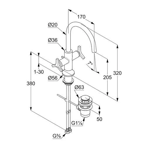 Kludi Nova Fonte - Miscelatore Da Lavabo, Con Sistema Di Scarico E Braccio Di Erogazione Girevole, Cromo 201180539 2 Kludi Nova Fonte - Miscelatore Da Lavabo, Con Sistema Di Scarico E Braccio Di Erogazione Girevole, Cromo 201180539 - immagine 2