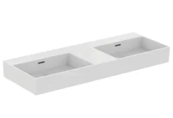 Ideal Standard Extra - Lavabo Doppio Da Appoggio 1200x450 Mm, Con Troppopieno, Senza Foro Per Miscelatore, Bianco T391501
