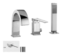 Paffoni Level - Miscelatore Bordovasca, Montaggio A 3 Fori, Acciaio Inox LEA040ST