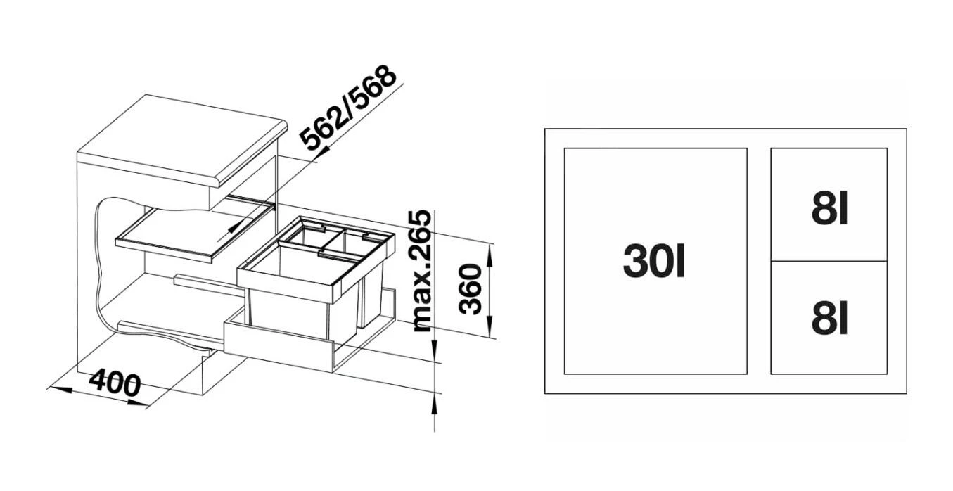 Blanco Flexon II - Pattumiera Ad Incasso, Differenziata, 46 L 521473 2 Blanco Flexon II - Pattumiera Ad Incasso, Differenziata, 46 L 521473 - immagine 2