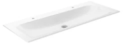Keuco Plan - Lavabo Doppio 1208x494 Mm, Senza Troppopieno, 2 Fori Per Miscelatore, CleanPlus, Bianco 32980311202