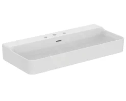 Ideal Standard Conca Ceram - Lavabo 1000x450 Mm, Con Troppopieno, 3 Fori Per Miscelatore, Bianco T379801