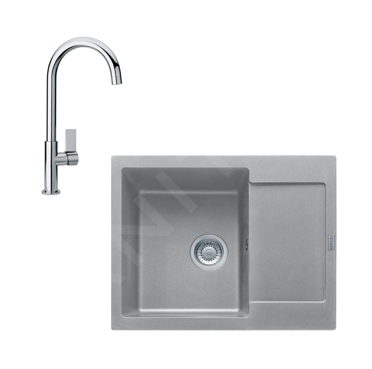 Franke Set - Set Da Cucina G165, Lavello In Fragranite MRG 611-62 E Miscelatore FP 0408.031, Pietra Grigia/cromo 114.0587.927 1 Franke Set - Set Da Cucina G165, Lavello In Fragranite MRG 611-62 E Miscelatore FP 0408.031, Pietra Grigia/cromo 114.0587.927