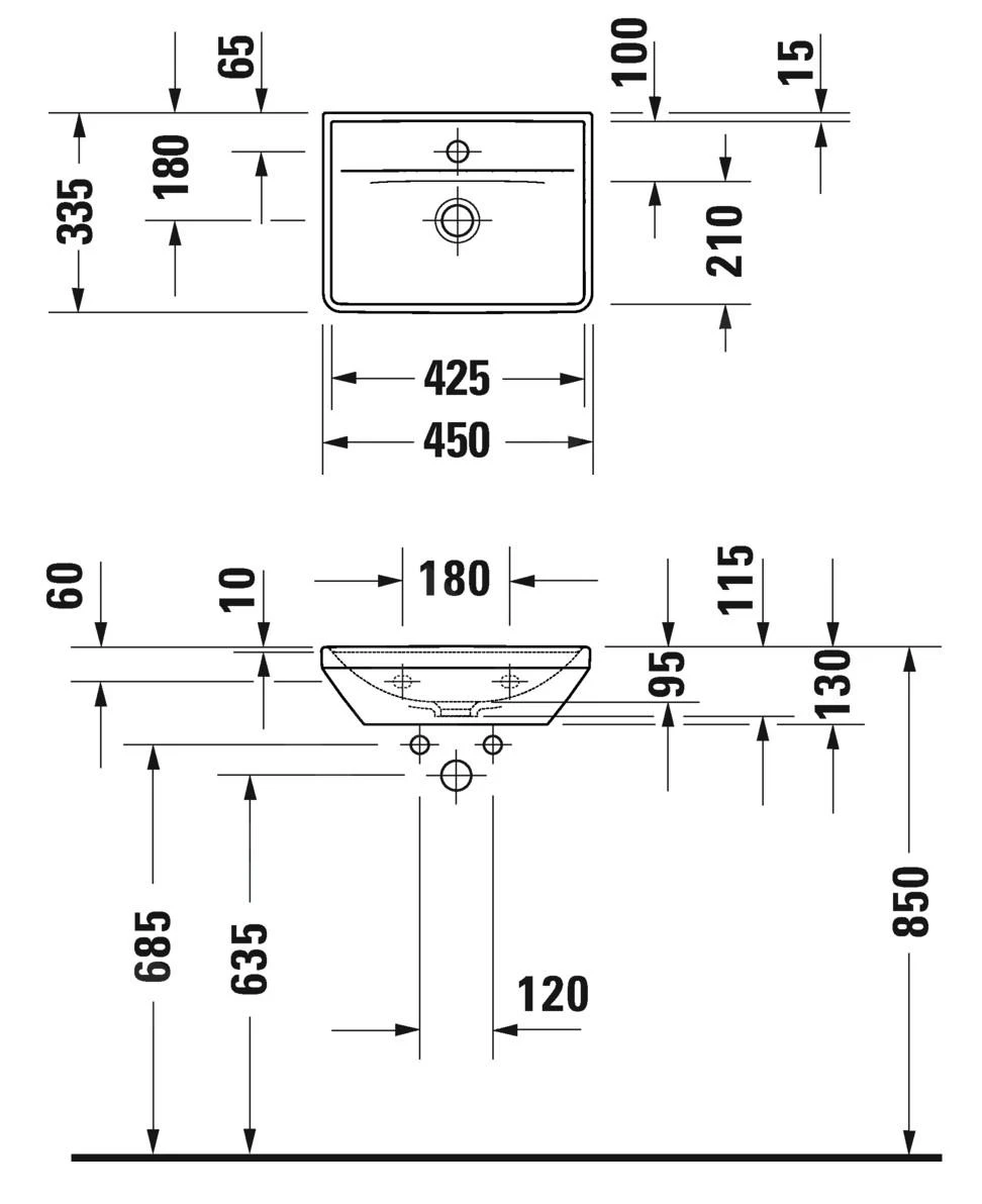Duravit D-Neo - Lavamani 450x340 Mm, Senza Foro Per Miscelatore, Con WonderGliss, Bianco 07384500701 2 Duravit D-Neo - Lavamani 450x340 Mm, Senza Foro Per Miscelatore, Con WonderGliss, Bianco 07384500701 - immagine 2