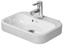 Duravit Happy D.2 - Lavamani 500x360 Mm, Con 1 Foro Per Miscelatore, Con WonderGliss, Bianco Alpino 07095000001