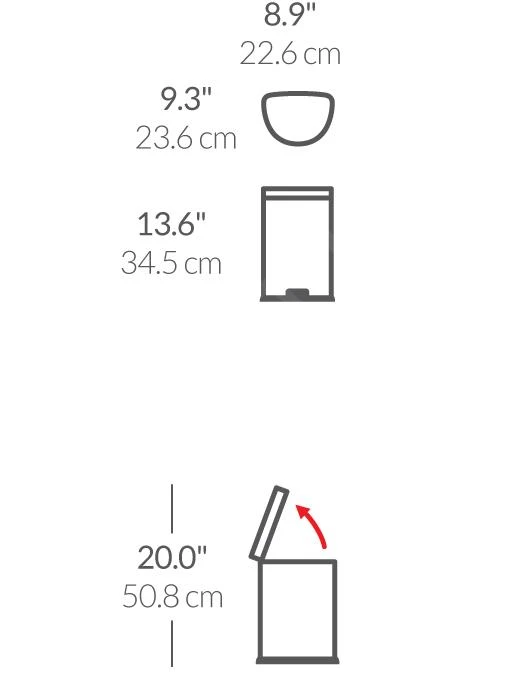 Simplehuman Pattumiere - Pattumiera 6 L, Acciaio Inox Spazzolato CW1834CB 2 Simplehuman Pattumiere - Pattumiera 6 L, Acciaio Inox Spazzolato CW1834CB - immagine 2