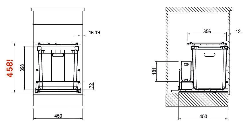Franke Differenziatori - Cestino Portarifiuti Incorporato 350-45 121.0307.553 2 Franke Differenziatori - Cestino Portarifiuti Incorporato 350-45 121.0307.553 - immagine 2