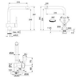 Franke Set - Set Da Cucina T13, Lavello In Tectonite SID 610, Nero + Miscelatore Samoa, Cromo 114.0283.125 -Serie Rubinetti Negozio 3e8728eb891026345fa4de19 1