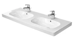 Duravit D-Code - Doppio Lavabo Da Mobile 1200x490 Mm, Con 1 Foro Per Miscelatore, Bianco Alpino 03481200002