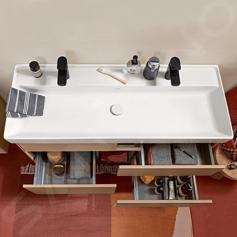 Villeroy & Boch Collaro - Lavabo Da Mobile 1200x470 Mm, Senza Troppopieno, 2 Fori Per Miscelatore, CeramicPlus, Bianco Alpino 4A33C1R1 3 Villeroy & Boch Collaro - Lavabo Da Mobile 1200x470 Mm, Senza Troppopieno, 2 Fori Per Miscelatore, CeramicPlus, Bianco Alpino 4A33C1R1 - immagine 3