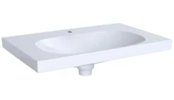 Geberit Acanto - Lavabo 750x482 Mm, Foro Per Miscelatore, Con Troppopieno Nascosto, Con KeraTect, Bianco 500.630.01.8