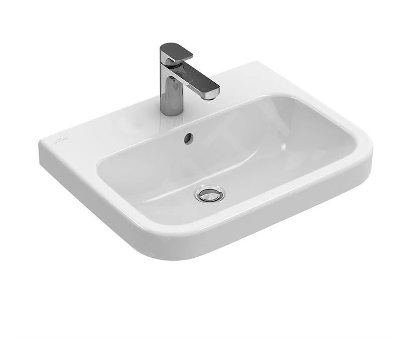 Villeroy & Boch Architectura - Lavabo 550x470 Mm, Con Troppopieno, Con Foro Per Miscelatore, CeramicPlus, Bianco Alpino 418855R1
