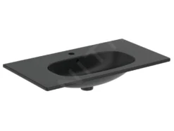Ideal Standard Tesi - Lavabo Da Mobile 825x450 Mm, Con Troppopieno E Foro Per Miscelatore, Nero T3509V3