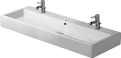 Duravit Vero - Lavabo Doppio 1200x470 Mm, Con 2 Fori Per Miscelatore, Bianco Alpino 0454120024