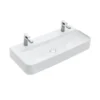 Villeroy & Boch Finion - Lavabo Doppio Senza Troppopieno, 1000x470 Mm, Con CeramicPlus, Bianco Alpino 41681LR1