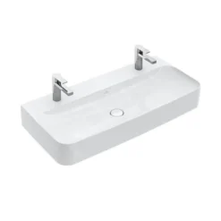 Villeroy & Boch Finion - Lavabo Doppio Senza Troppopieno, 1000x470 Mm, Con CeramicPlus, Bianco Alpino 41681LR1