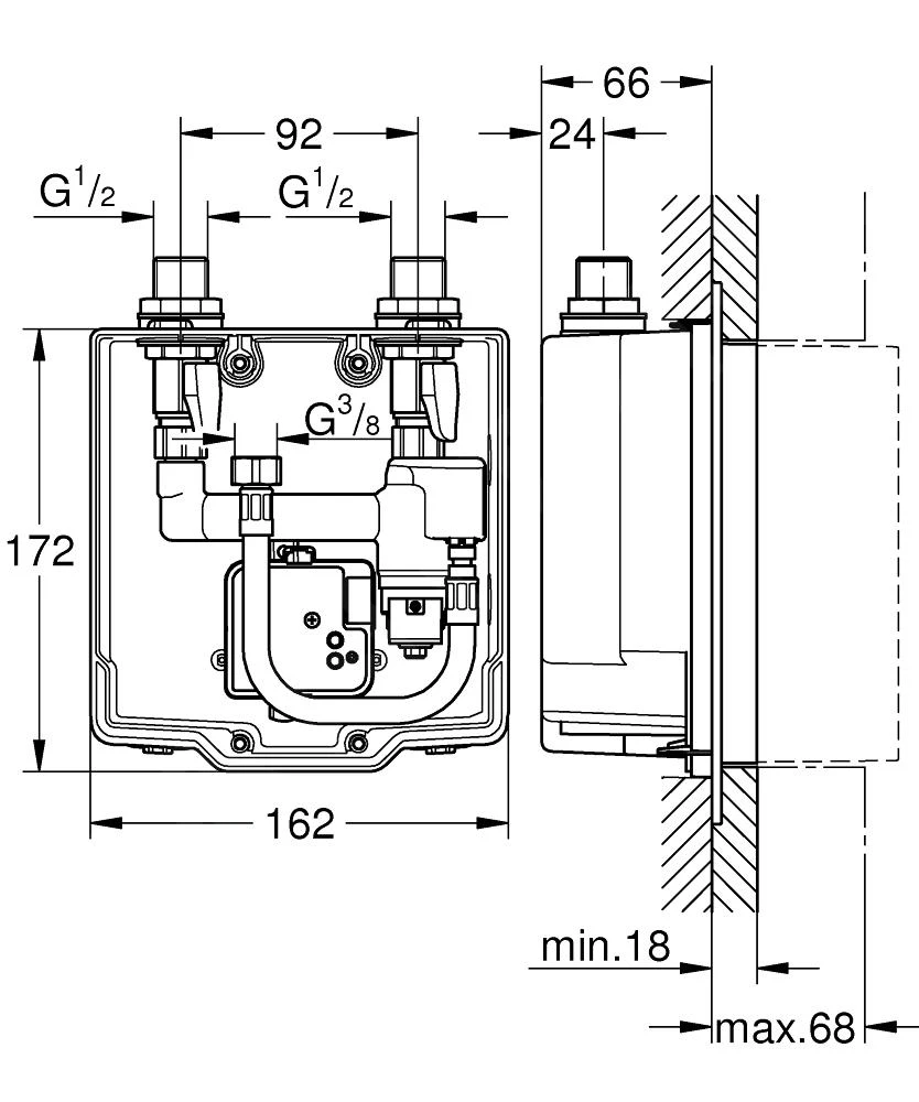 Grohe Corpi Incasso - Corpo Incasso Per Miscelatore Elettronico Da Lavabo 36336001 2 Grohe Corpi Incasso - Corpo Incasso Per Miscelatore Elettronico Da Lavabo 36336001 - immagine 2