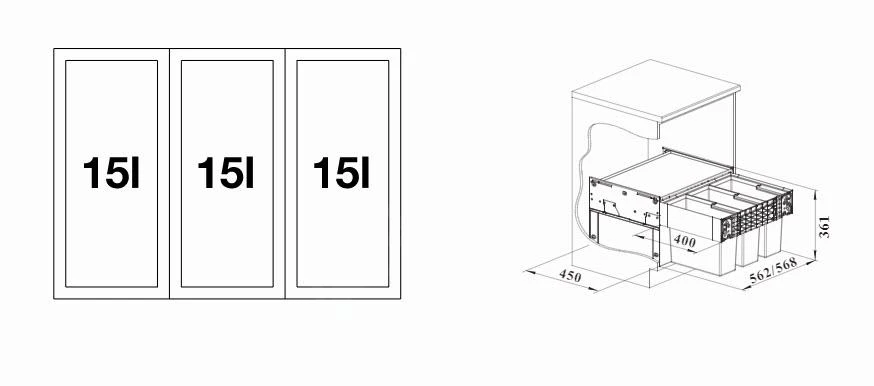 Blanco Select - Pattumiera Incorporata, Differenziata, 45 L 526204 2 Blanco Select - Pattumiera Incorporata, Differenziata, 45 L 526204 - immagine 2