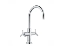 Kludi Nova Fonte - Miscelatore Da Lavabo, Con Sistema Di Scarico E Braccio Di Erogazione Girevole, Cromo 201180539