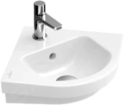 Villeroy & Boch Subway 2.0 - Lavamani Ad Angolo 320x320 Mm, Con Troppopieno A Foro Per Miscelatore, Ceramicplus, Bianco 731945R1