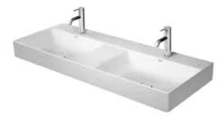 Duravit DuraSquare - Lavabo Doppio 1200x470 Mm, Con 2 Fori Per Miscelatore, DuraCeram, Con WonderGliss, Bianco Alpino 23531200411