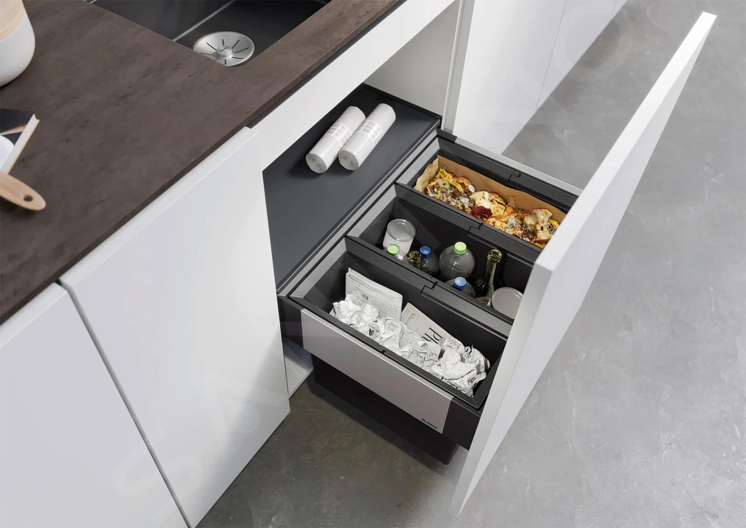 Blanco Select - Pattumiera Incorporata, Differenziata, 45 L 526204 3 Blanco Select - Pattumiera Incorporata, Differenziata, 45 L 526204 - immagine 3