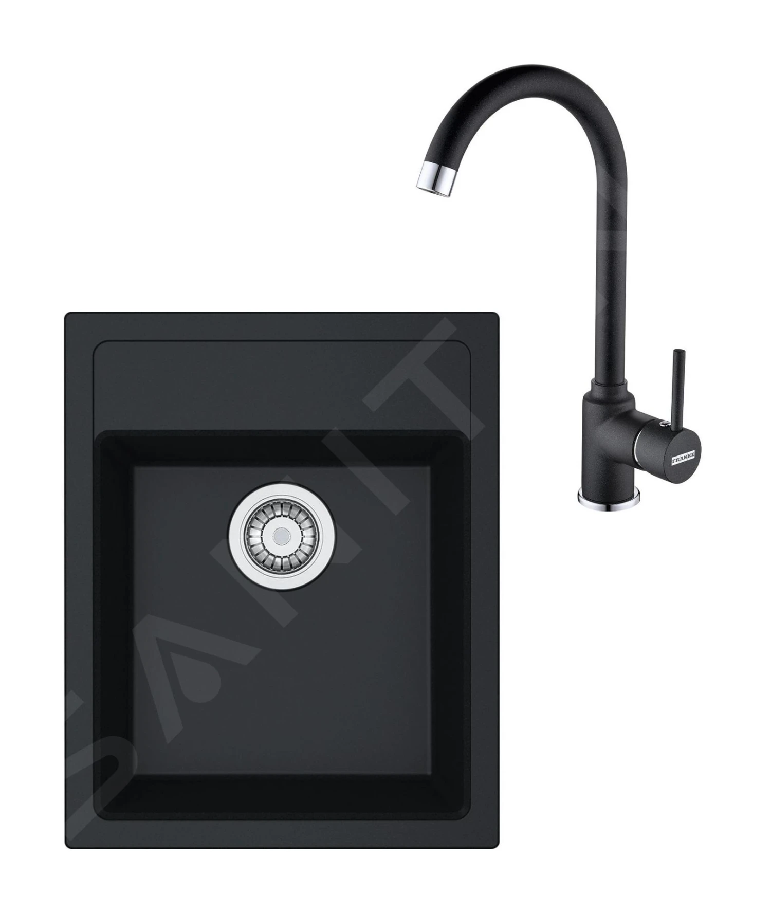 Franke Set - Set Da Cucina T52, Lavello In Tectonite SID 610-40 E Miscelatore FP 9000.071, Nero 114.0508.416 1 Franke Set - Set Da Cucina T52, Lavello In Tectonite SID 610-40 E Miscelatore FP 9000.071, Nero 114.0508.416