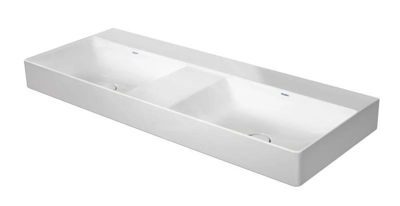 Duravit DuraSquare - Lavabo Doppio 1200x470 Mm, DuraCeram, Bianco Alpino 2353120070 1 Duravit DuraSquare - Lavabo Doppio 1200x470 Mm, DuraCeram, Bianco Alpino 2353120070
