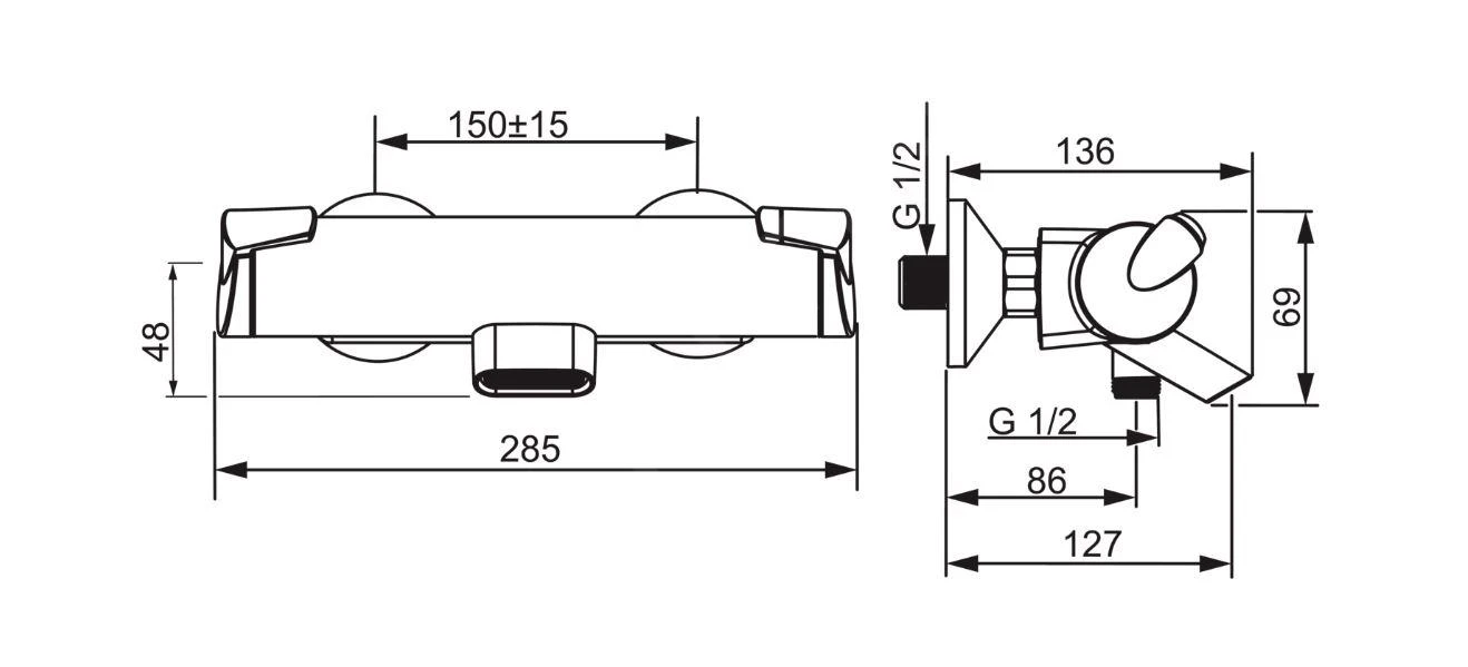 Hansa Fit - Miscelatore Termostatico Per Vasca Da Bagno, Cromato 65132101 2 Hansa Fit - Miscelatore Termostatico Per Vasca Da Bagno, Cromato 65132101 - immagine 2