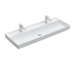 Villeroy & Boch Collaro - Lavabo Da Mobile 1200x470 Mm, Senza Troppopieno, 2 Fori Per Miscelatore, CeramicPlus, Stone White 4A33C1RW