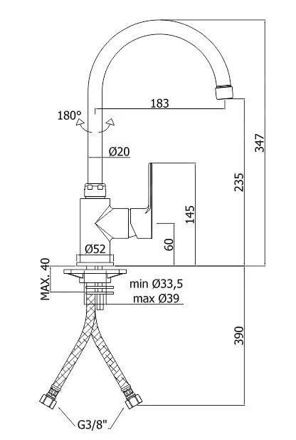 Paffoni Blu - Miscelatore Da Lavello, Cromato BLU180CR 2 Paffoni Blu - Miscelatore Da Lavello, Cromato BLU180CR - immagine 2