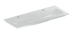 Geberit ICon - Lavabo A Doppia Vasca Da Mobile 1200x480x130 Mm, Senza Troppopieno, 2 Fori Per Miscelatore, Bianco 501.846.00.1