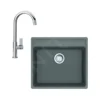 Franke Set - Set G244, Lavello In Fragranite MRG 610-52 RTL E Miscelatore FP 0408.031, Pietra Grigia/cromo 114.0675.599