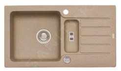 Alveus Niagara - Lavello In Granito 780x435 Mm, Con Comando Dello Scarico, Beige 1089486