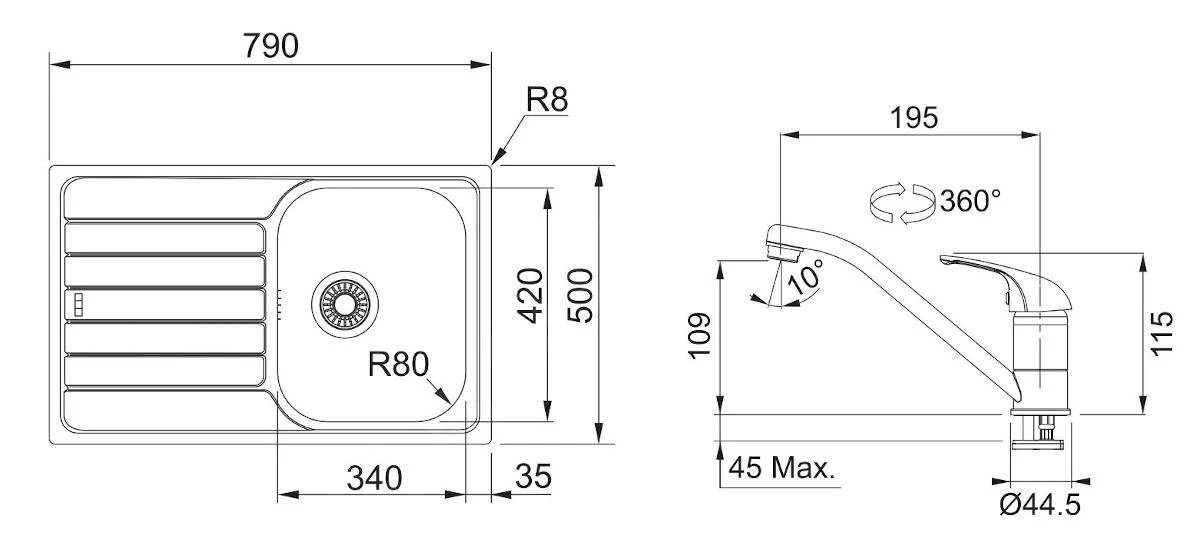 Franke Set - Set N78, Lavello In Acciaio Inox SKN 611-79 E Miscelatore FB 250.031, Acciaio Inox/cromo 101.0618.831 2 Franke Set - Set N78, Lavello In Acciaio Inox SKN 611-79 E Miscelatore FB 250.031, Acciaio Inox/cromo 101.0618.831 - immagine 2