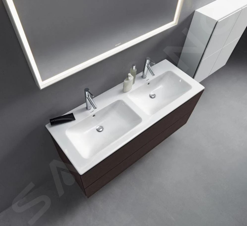 Duravit ME By Starck - Lavabo Doppio Da Mobile 1300x490 Mm, Con 2 Fori Per Miscelatore, Con WonderGliss, Bianco Alpino 23361300001 5 Duravit ME By Starck - Lavabo Doppio Da Mobile 1300x490 Mm, Con 2 Fori Per Miscelatore, Con WonderGliss, Bianco Alpino 23361300001 - immagine 5